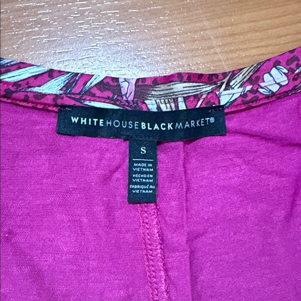 White House Black Market Fuchsia Floral Tank Top - Picture 2 of 7